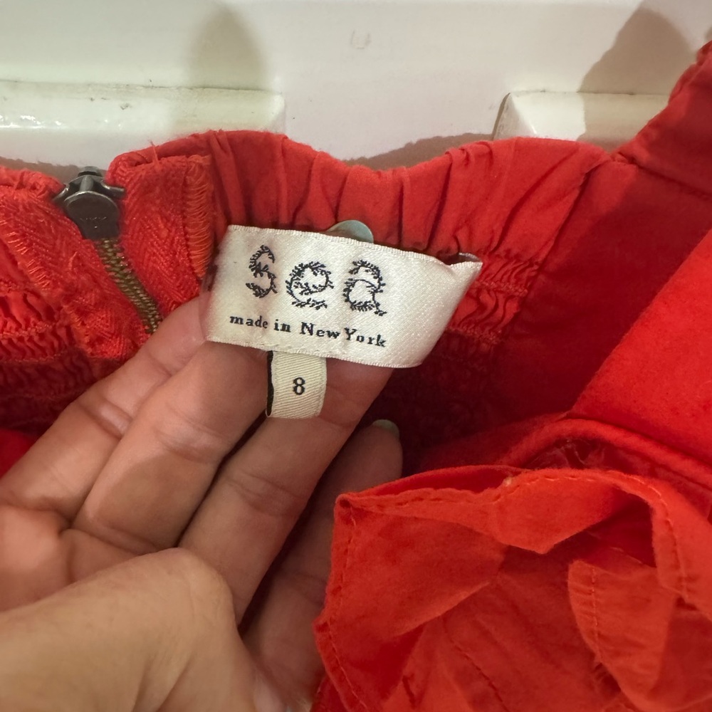 Sea Red Buttoned Spaghetti Strap Sundress - Picture 3 of 3